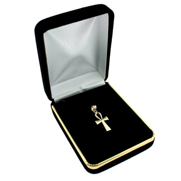 Real 10K Yellow Gold Plain Ankh Cross Pendant - Picture 5 of 5